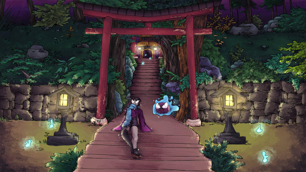 Gastly Gijinka Illustration